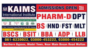 admission open in DPT,pharmd, BBA, ADP, LLB